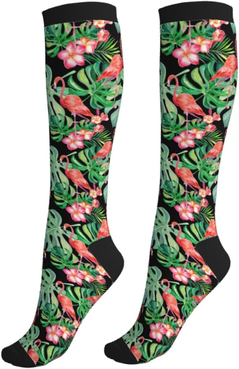 Figtihw Tie Dye Compression Socks Knee High Support Socks For Women Men Running Athletic Hiking - Image 1